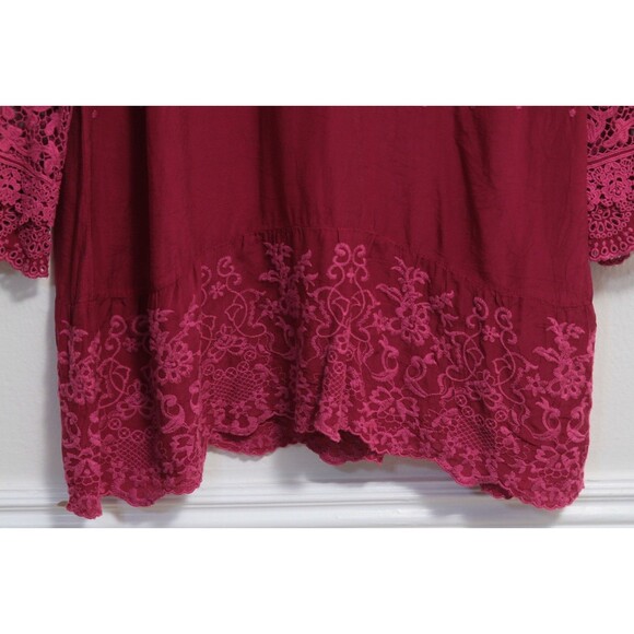 Johnny Was Pink Short Dress/Long Blouse Lace Embroidered Long Sleeves Size M - Picture 2 of 10